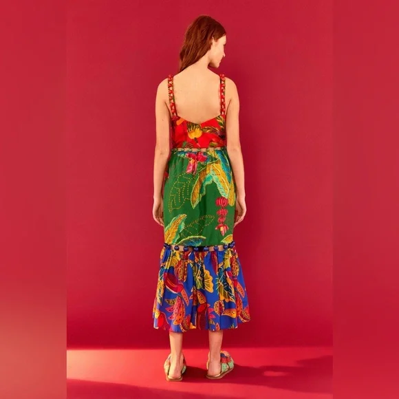 Farm Rio Mixed Prints MIDI Dress - Picture 2 of 11